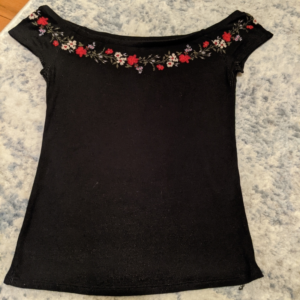 Black off the shoulder top from American Eagle